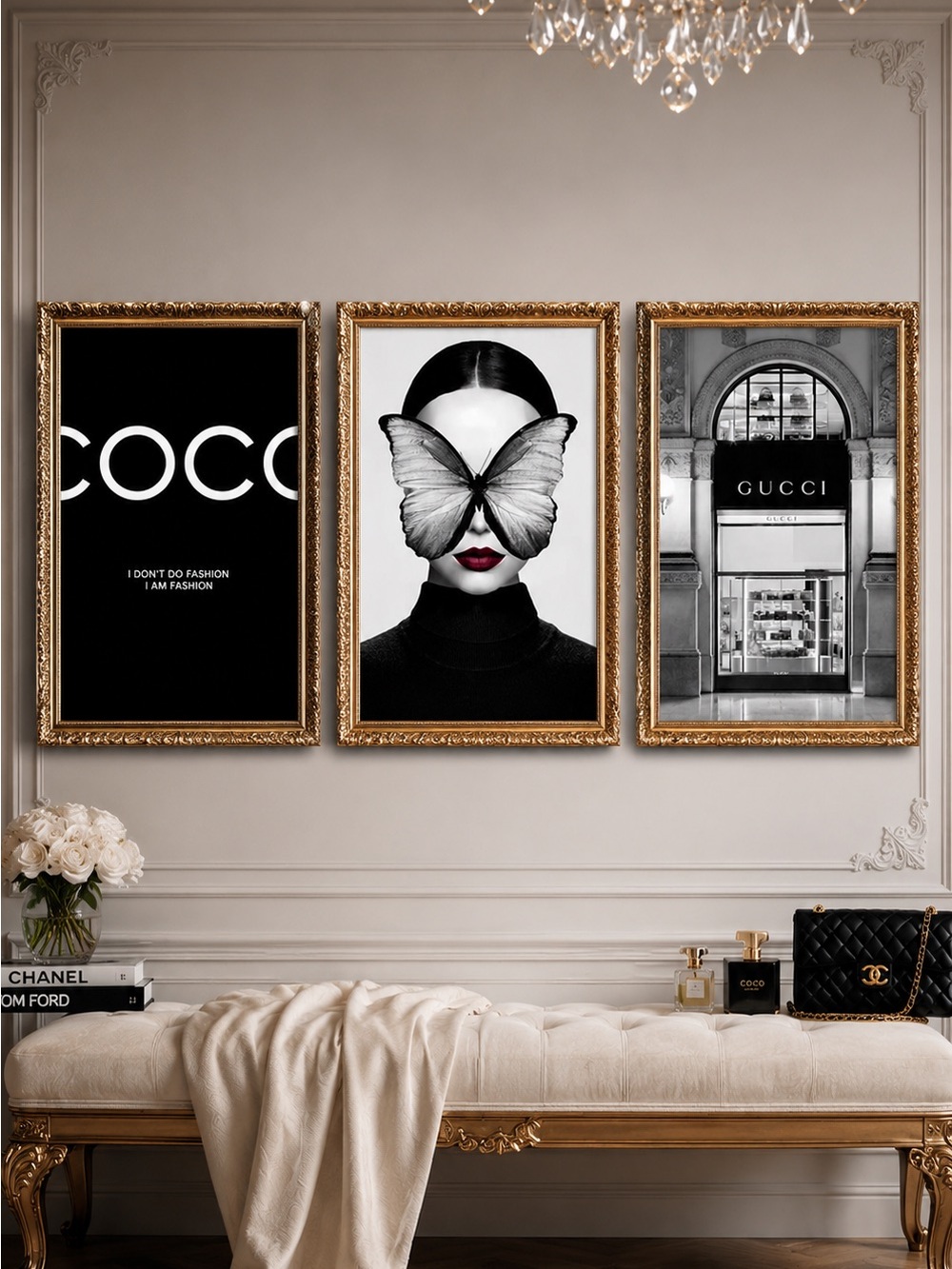 Femme Papillon™ Gallery Wall Art | Pick 3 Fashion Designer Prints | 8x10